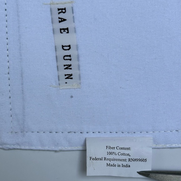 Rae Dunn BLESSED Embroidered Table Runner White Black Stitching 14 In X 72 In - Picture 8 of 8